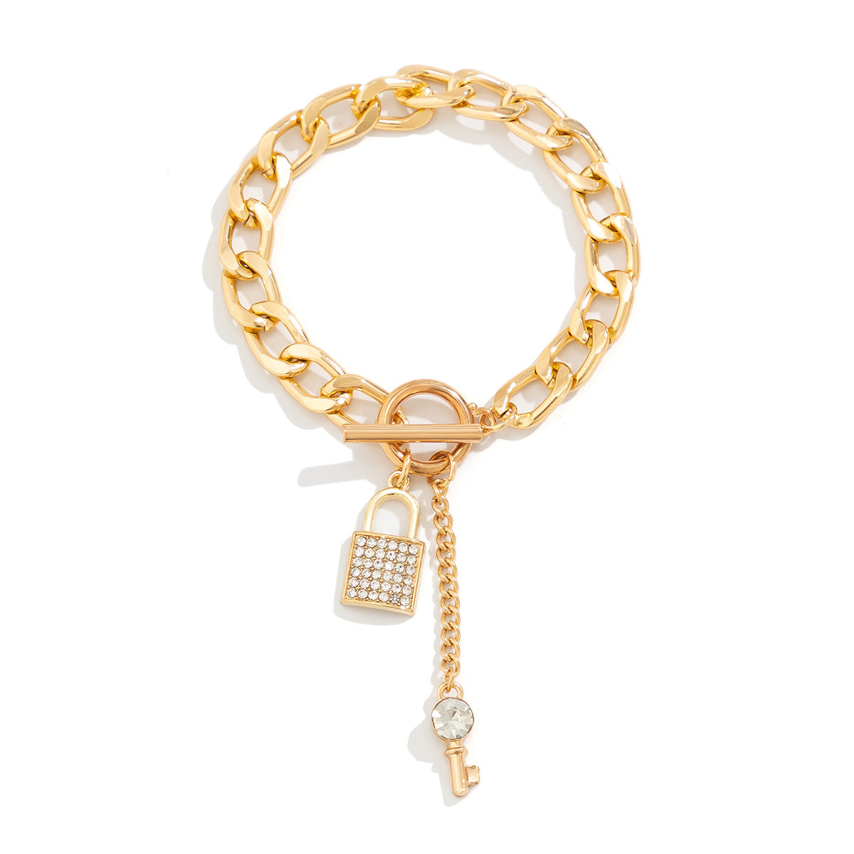 Luxe Lock & Key Chain Necklace & Bracelet Set