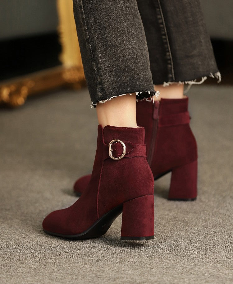 Veloura Buckle Ankle Boots