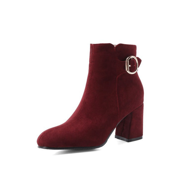 Veloura Buckle Ankle Boots