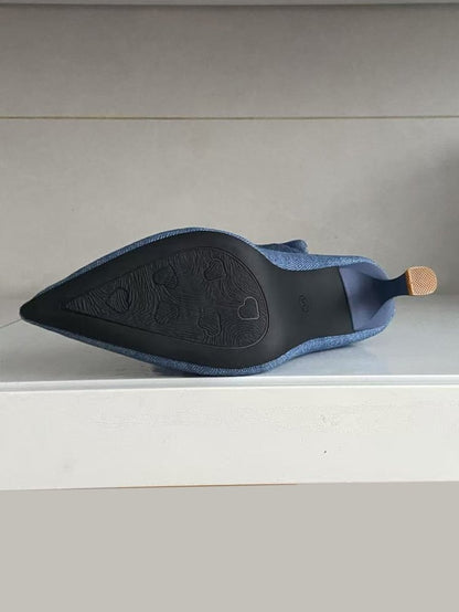 Sculpted Denim Ankle Boots