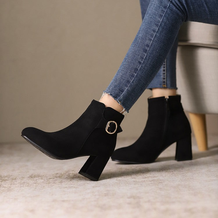Veloura Buckle Ankle Boots