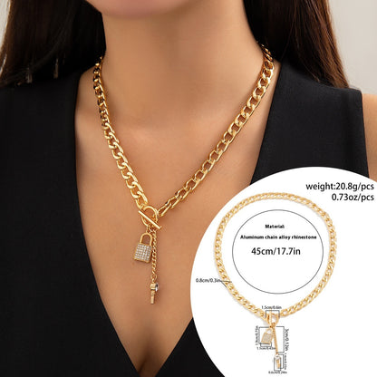Luxe Lock & Key Chain Necklace & Bracelet Set