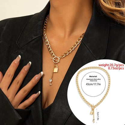 Luxe Lock & Key Chain Necklace & Bracelet Set