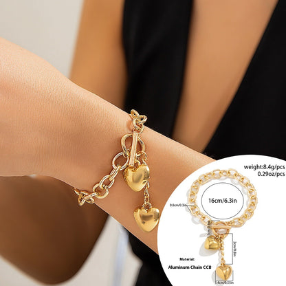 Luxe Lock & Key Chain Necklace & Bracelet Set