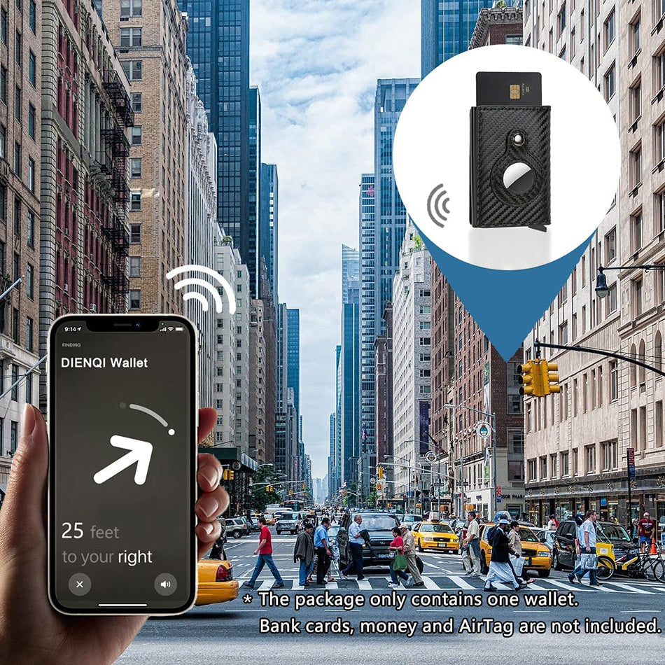 CarbonShield AirTag Wallet