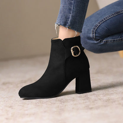 Veloura Buckle Ankle Boots