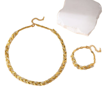 Élégance Diamond-Link Necklace & Bracelet Set