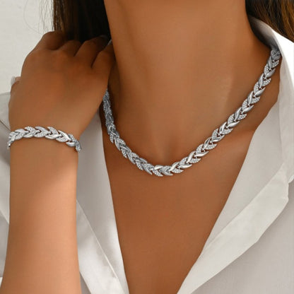 Élégance Diamond-Link Necklace & Bracelet Set