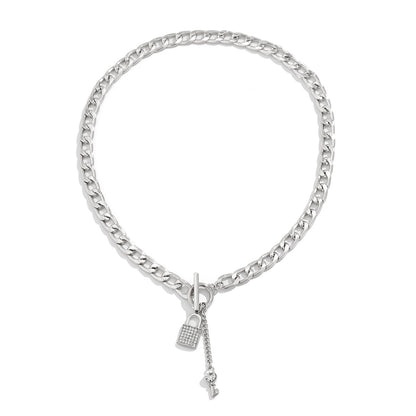 Luxe Lock & Key Chain Necklace & Bracelet Set